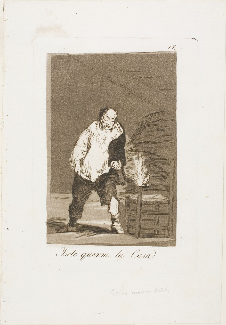 És ég a háza, 18-as tábla Los Caprichosból alkotó: Francisco Jose de Goya y Lucientes
