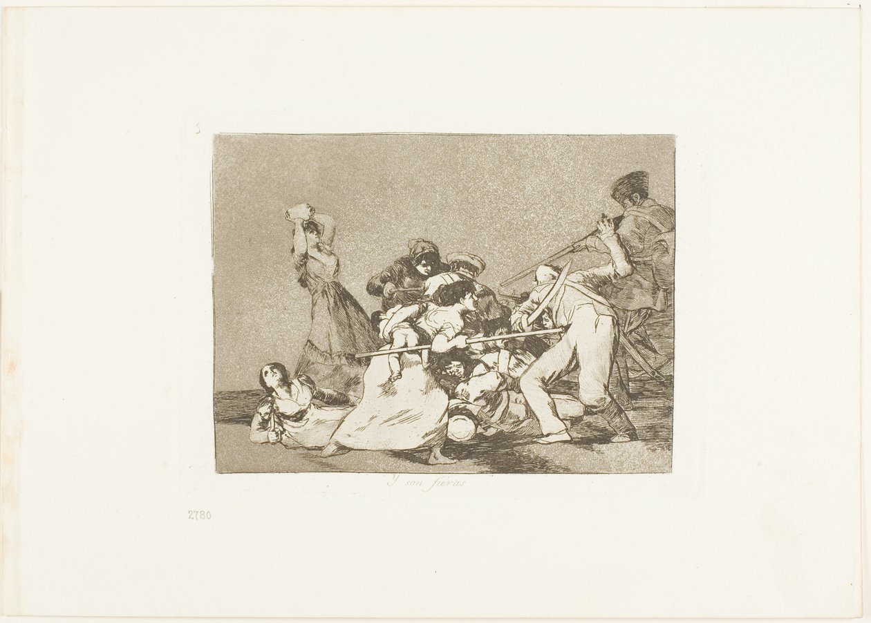 És olyanok, mint a vadállatok, a The Disasters of War ötös táblája alkotó: Francisco Jose de Goya y Lucientes
