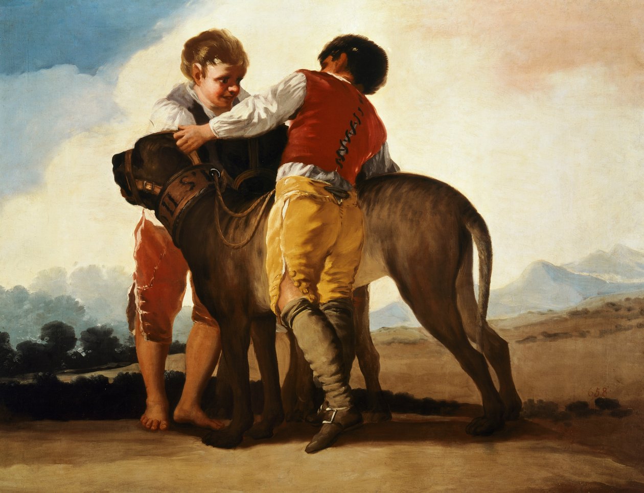 Fiúk masztiffal, 1786 körül (olaj, vászon) alkotó: Francisco Jose de Goya y Lucientes