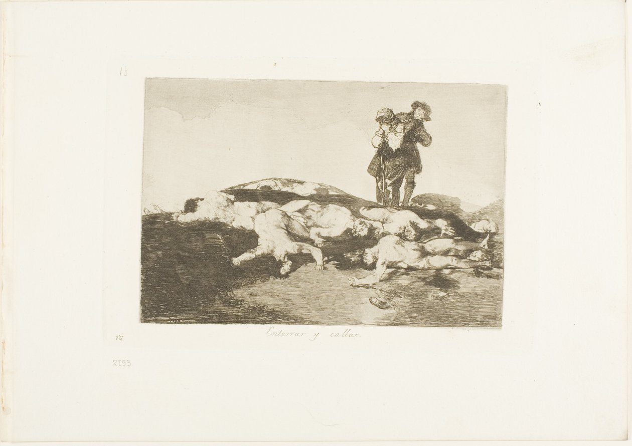 Temesd el őket, és maradj csendben, 18. lemez a The Disasters of War-ból alkotó: Francisco Jose de Goya y Lucientes