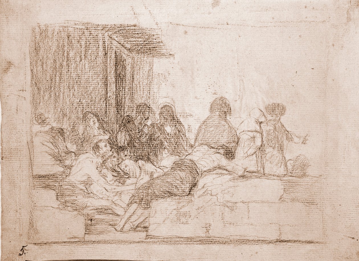 A háború pusztítása: Vaines panaszai (előkészítő rajz alkotó: Francisco de Goya