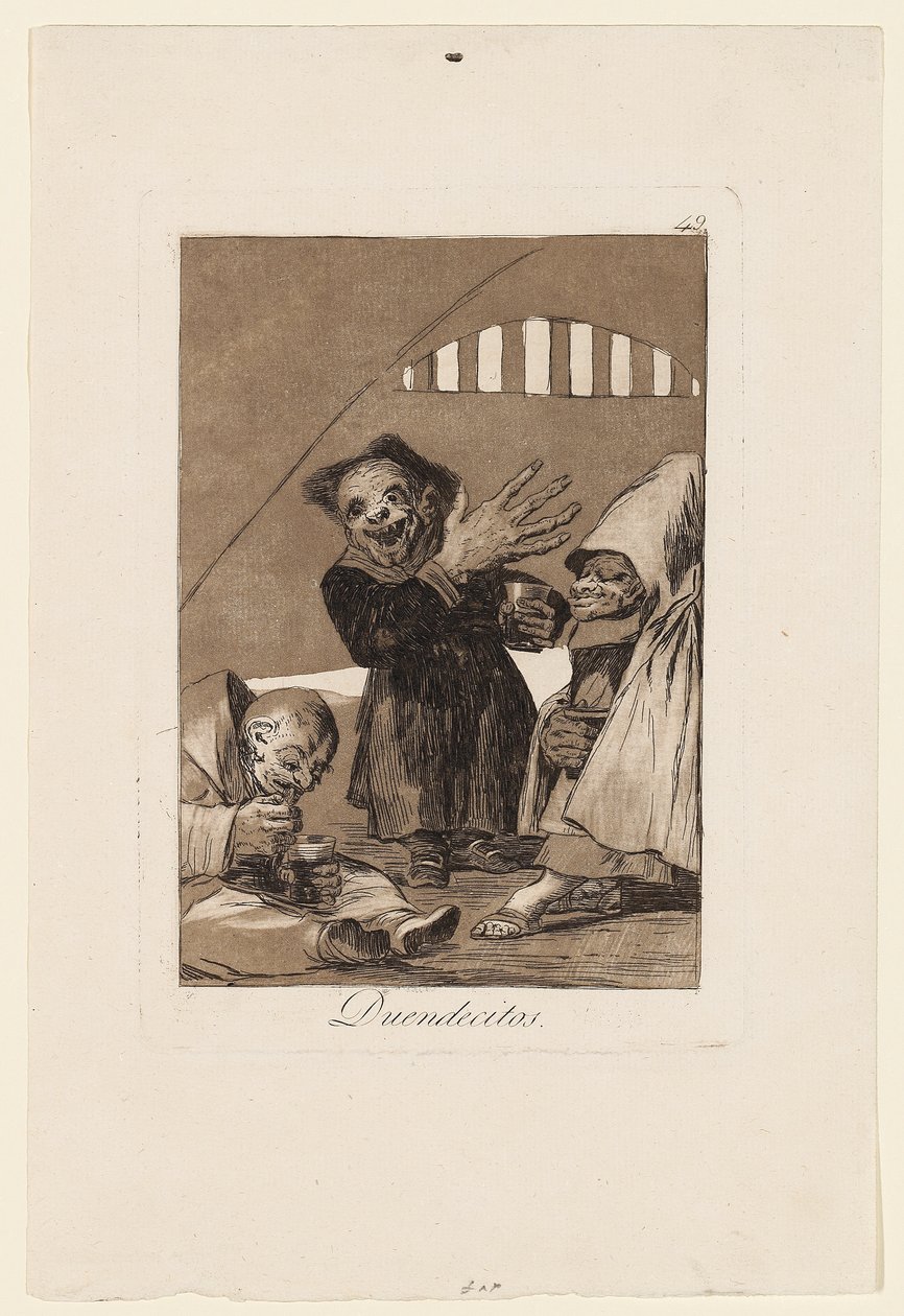 Duendecitos, Los Caprichos tányérja, 1799 alkotó: Francisco de Goya