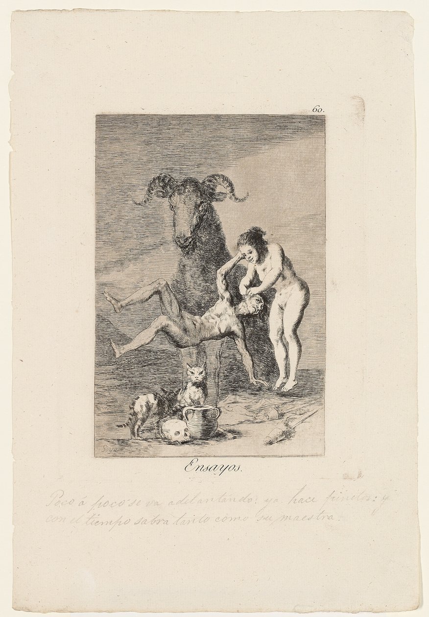 Esszék, lemez a Los Caprichosból, 1799 alkotó: Francisco de Goya
