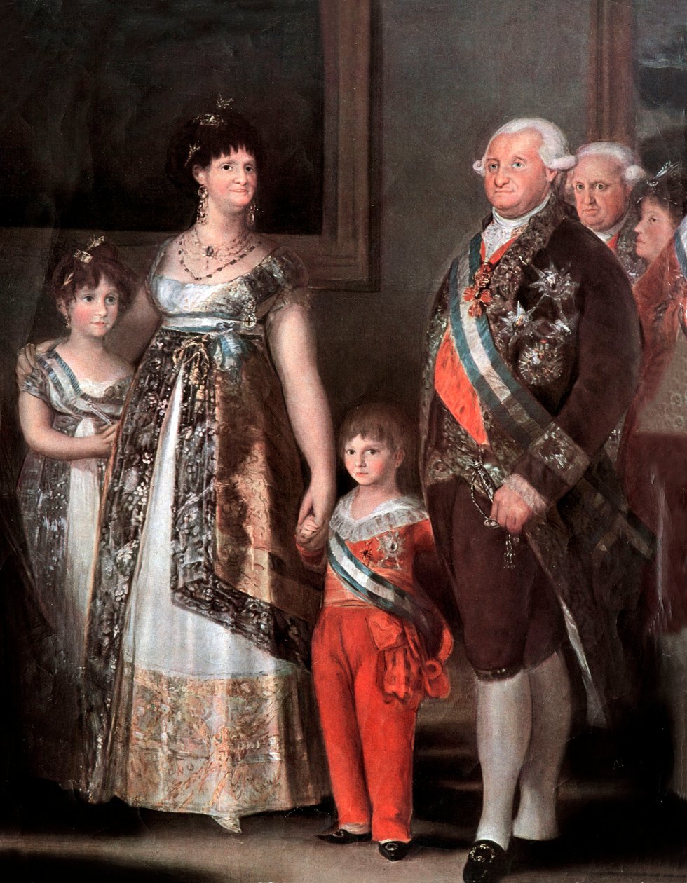 IV. Károly spanyol király családja, részlet alkotó: Francisco Jose de Goya y Lucientes