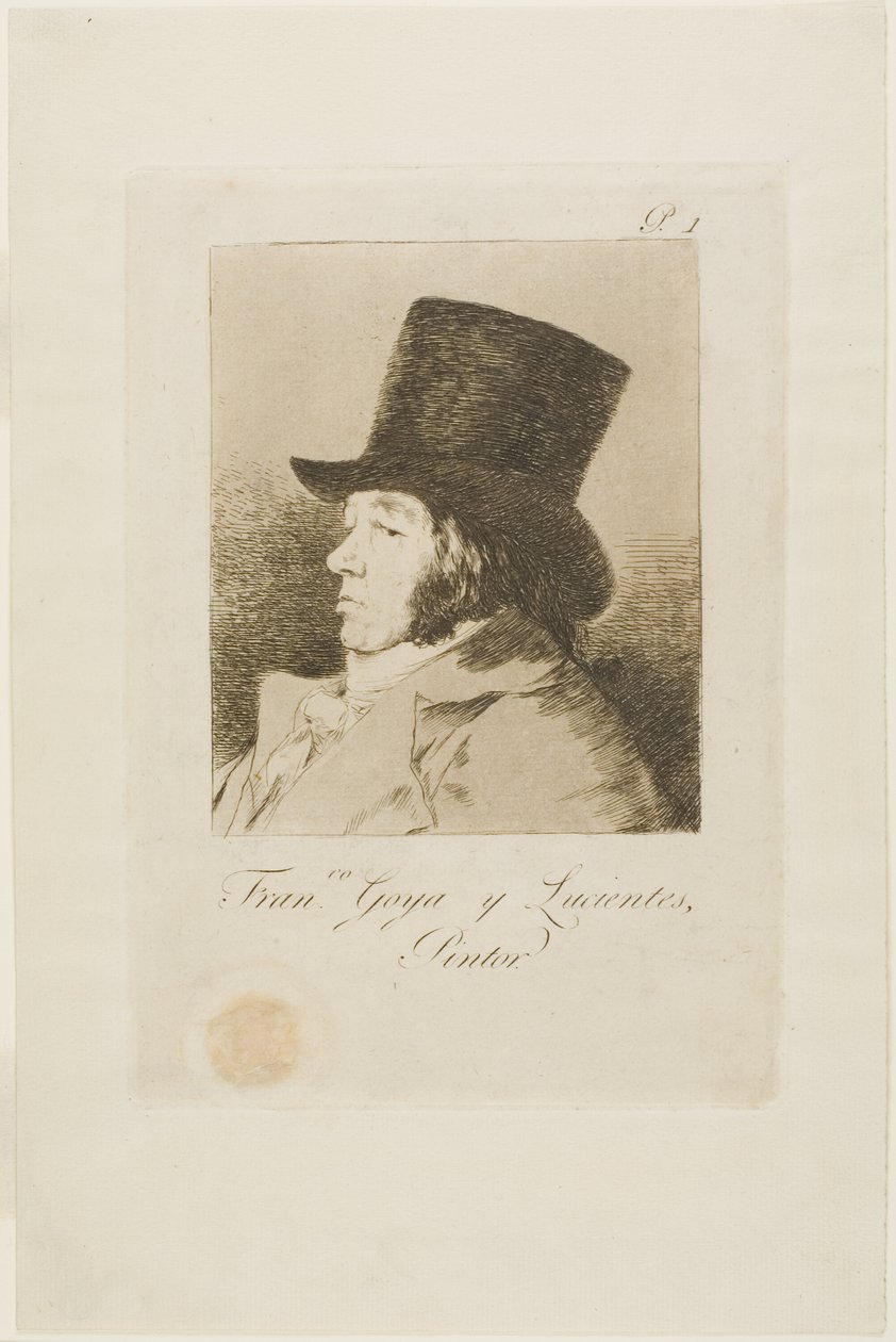 Francisco de Goya y Lucientes, festő, első lemez Los Caprichosból alkotó: Francisco Jose de Goya y Lucientes