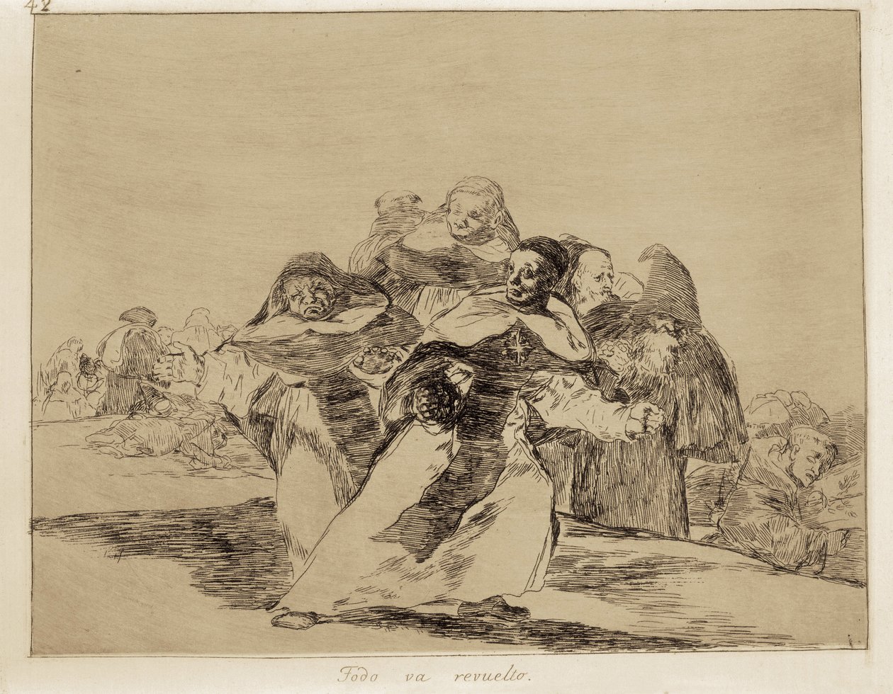 GOYA Y LUCIENTES, Francisco de (1746-1828). Felháborodott minden. 1810-1820. (17,6 x 22,2 cm). A „The Disasters of War” 42. táblája. Rézkarc. SPANYOLORSZÁG. MADRID (AUTONÓM KÖZÖSSÉG). Madrid. Prado Múzeum alkotó: Francisco Jose de Goya y Lucientes