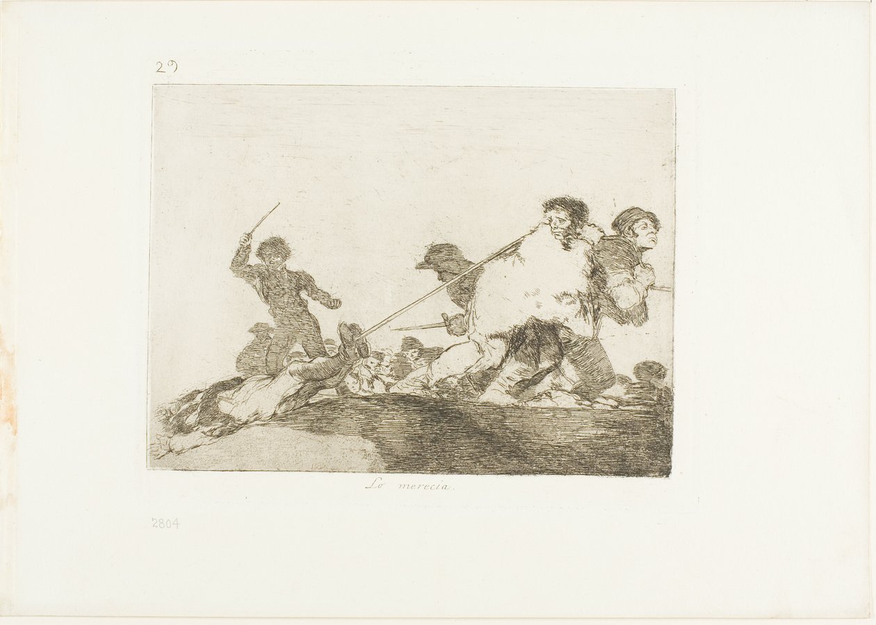 Megérdemelte, 29. lemez a The Disasters of War-ból alkotó: Francisco Jose de Goya y Lucientes