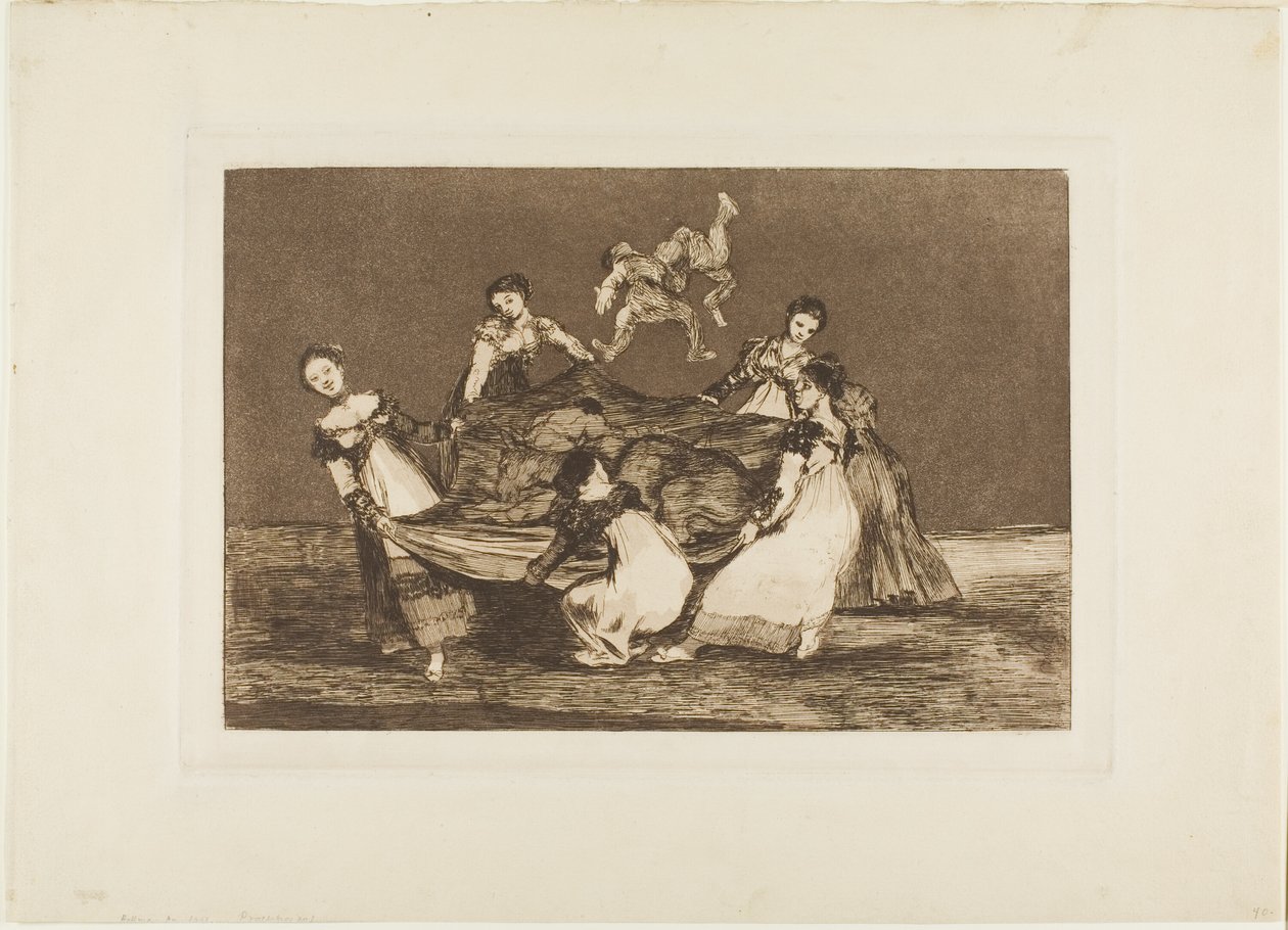 Nehezebb, mint egy döglött szamár, 1. lemez a Los Proverbios-tól alkotó: Francisco Jose de Goya y Lucientes