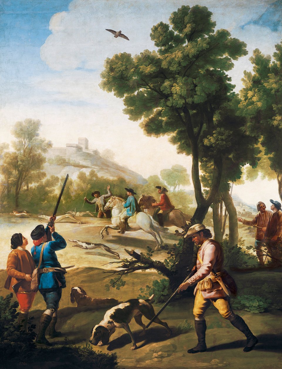 Fürjvadászat, 1775 alkotó: Francisco de Goya