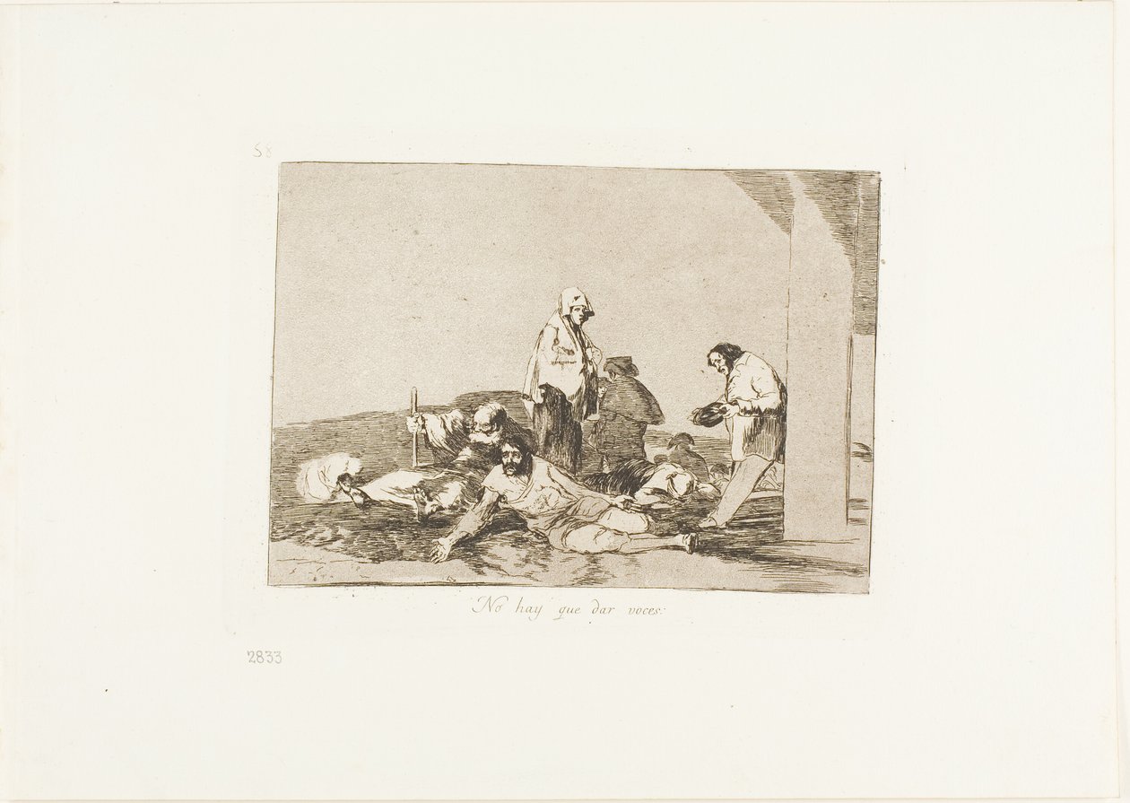 Nincs értelme kiabálni, 58. tábla A háború katasztrófái című könyvből. alkotó: Francisco Jose de Goya y Lucientes