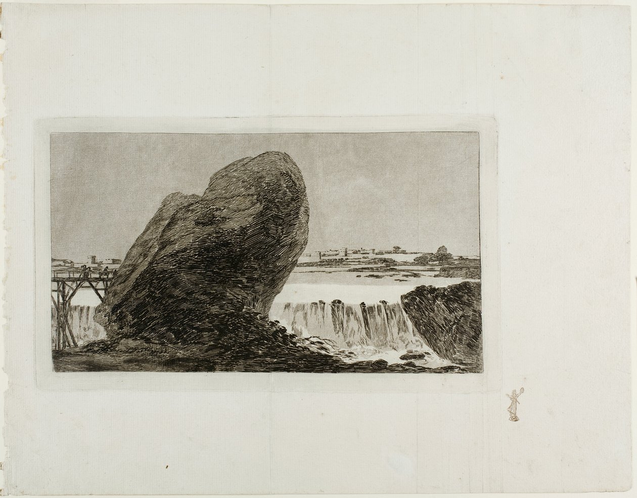 Tájkép vízeséssel alkotó: Francisco Jose de Goya y Lucientes