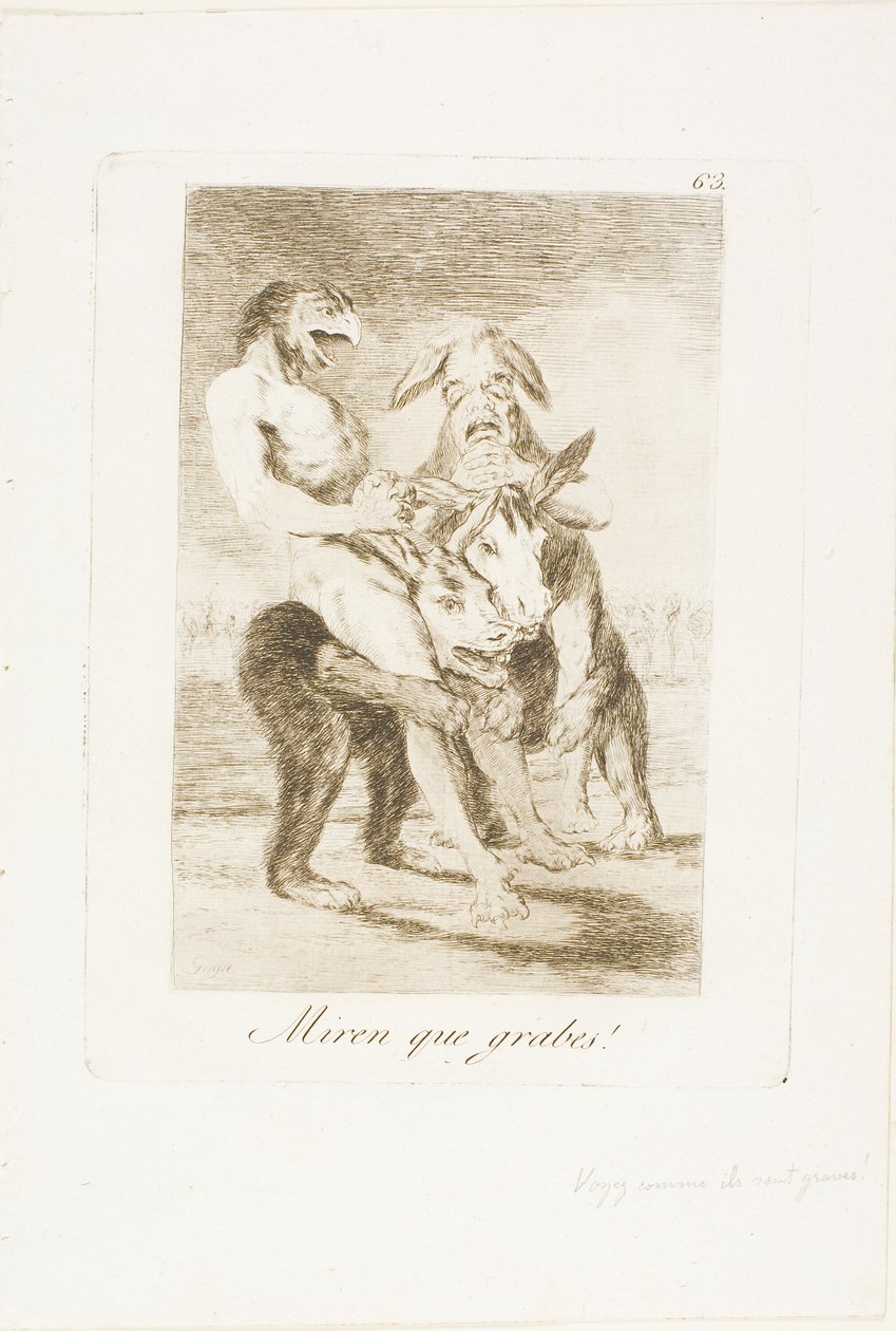 Nézd, milyen ünnepélyesek!, 63. lemez Los Caprichosból alkotó: Francisco Jose de Goya y Lucientes
