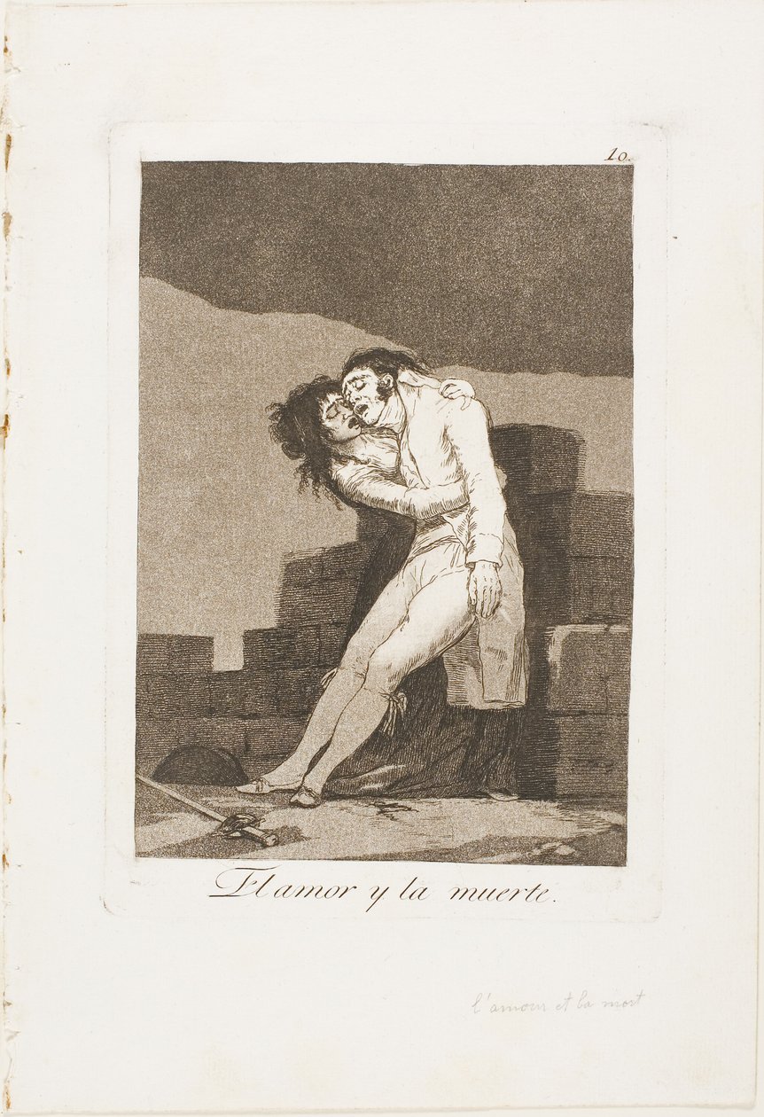 Szerelem és halál, tízes lemez Los Caprichosból alkotó: Francisco Jose de Goya y Lucientes