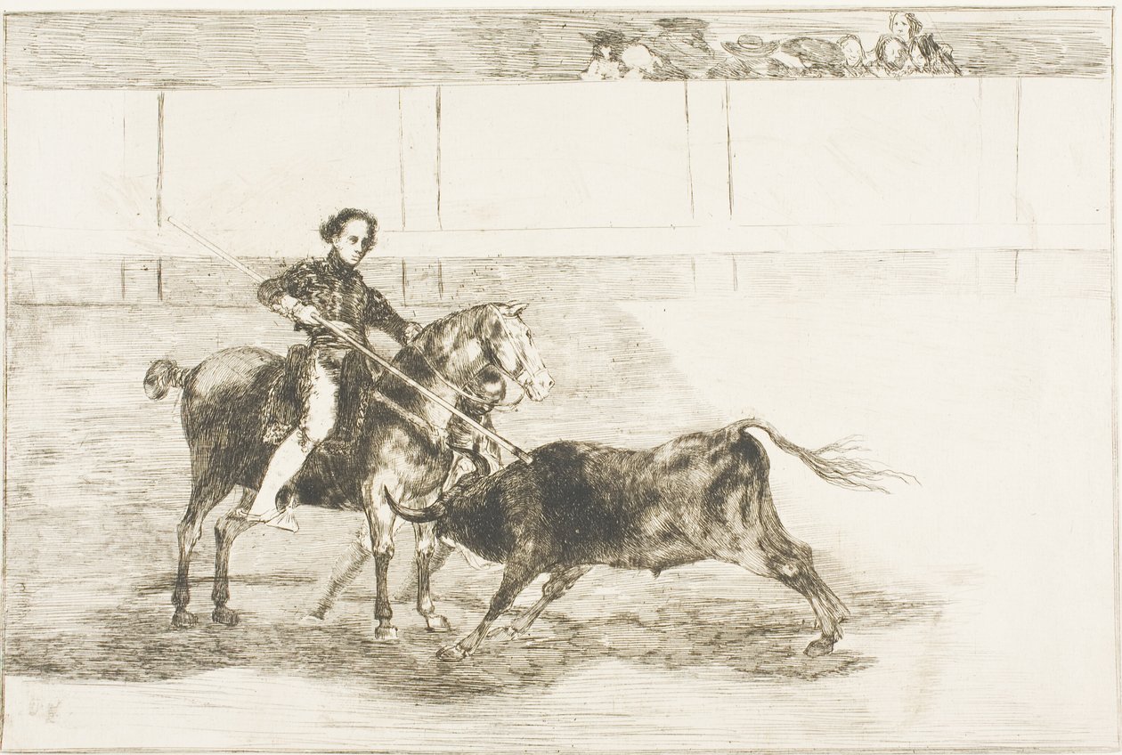 Az ünnepelt Pajuelera férfias bátorsága a saragoszai ringben, 22. lemez a Bikaviadal művészetéből alkotó: Francisco Jose de Goya y Lucientes