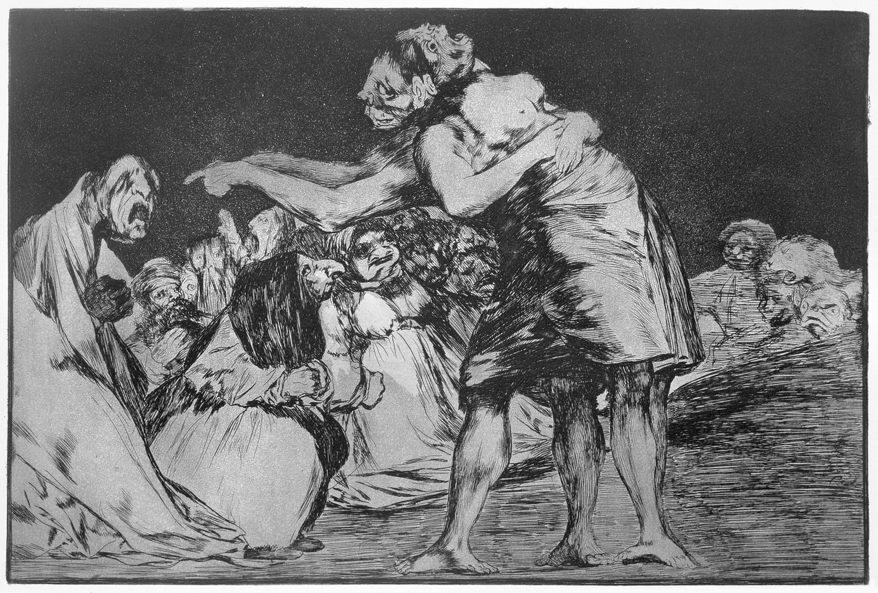 Házassági rémálom, a „Példabeszédek” 7. táblája alkotó: Francisco Jose de Goya y Lucientes