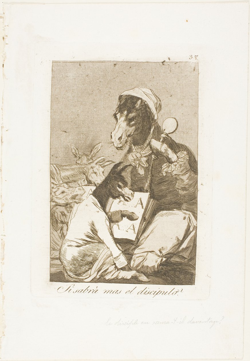 Lehet, hogy a tanuló nem tud többet?, 37. lemez Los Caprichosból alkotó: Francisco Jose de Goya y Lucientes