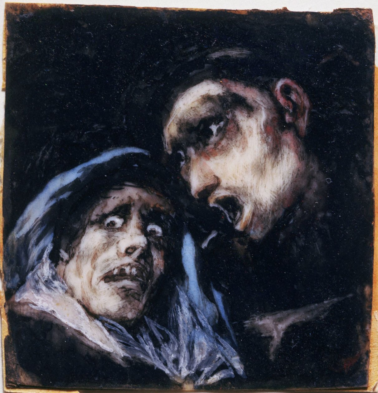 Szerzetes egy idős asszonnyal beszélget alkotó: Francisco Jose de Goya y Lucientes