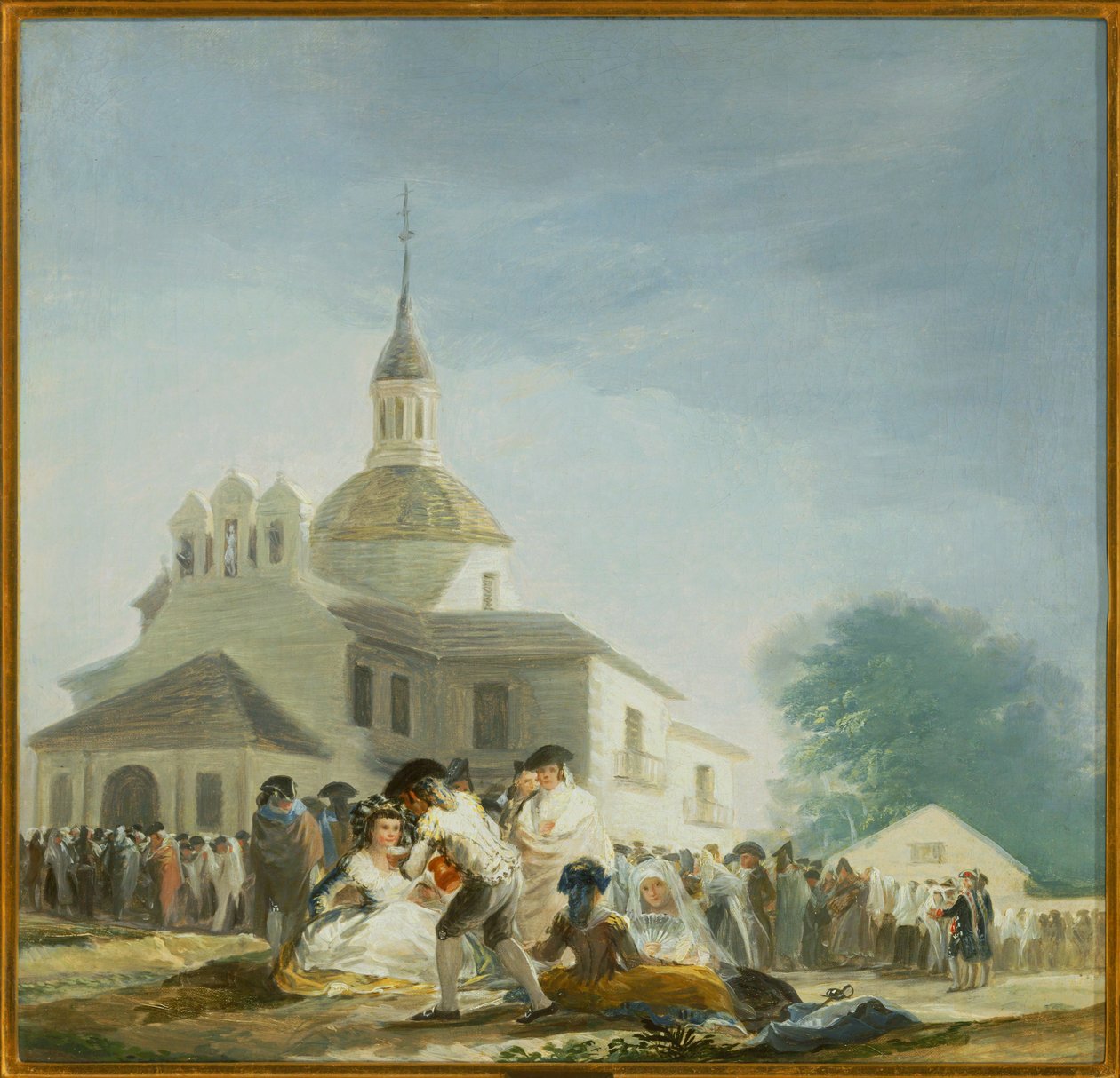 Zarándokok a Szent Izidor kápolna előtt La ermita de San Isidro el dia de la fiesta ... (festmény, vászon) alkotó: Francisco Jose de Goya y Lucientes