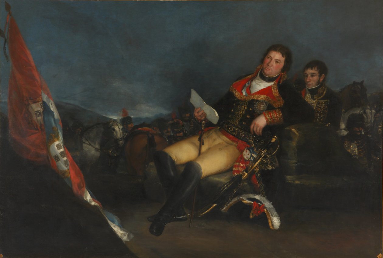 Manuel Godoy, a Béke Hercegének becézett portréja. Részlet. (olajfestmény alkotó: Francisco de Goya