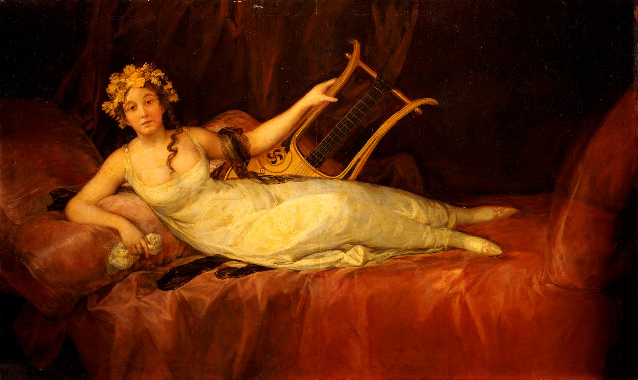 A 10. Marquesa de Santa Cruz mint múzsa portréja, Euterpe, 1805 alkotó: Francisco de Goya
