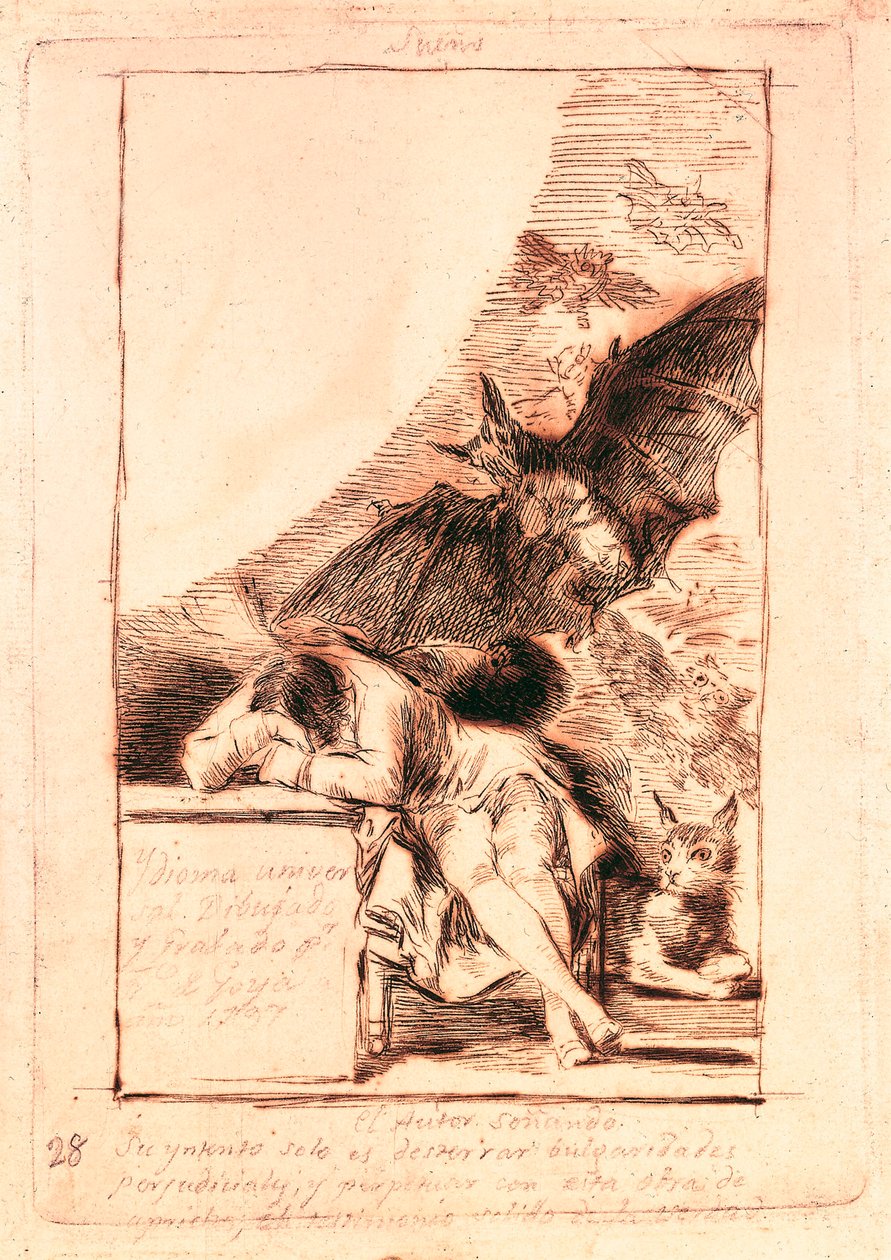 Előkészítő rajz a "Les caprices" sorozat 43. számához alkotó: Francisco de Goya