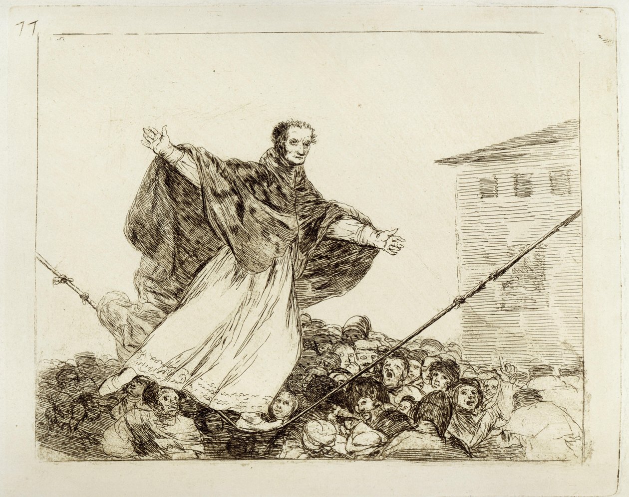 Elszakad a kötél (A háború csapásai 77) alkotó: Francisco Jose de Goya y Lucientes