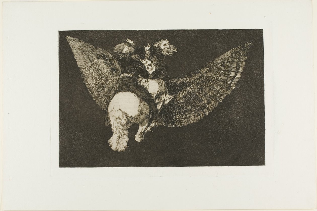Mondd el a barátot, aki a szárnyaival takar, és a csőrével megharap, ötös tányér Los Proverbiosból alkotó: Francisco Jose de Goya y Lucientes