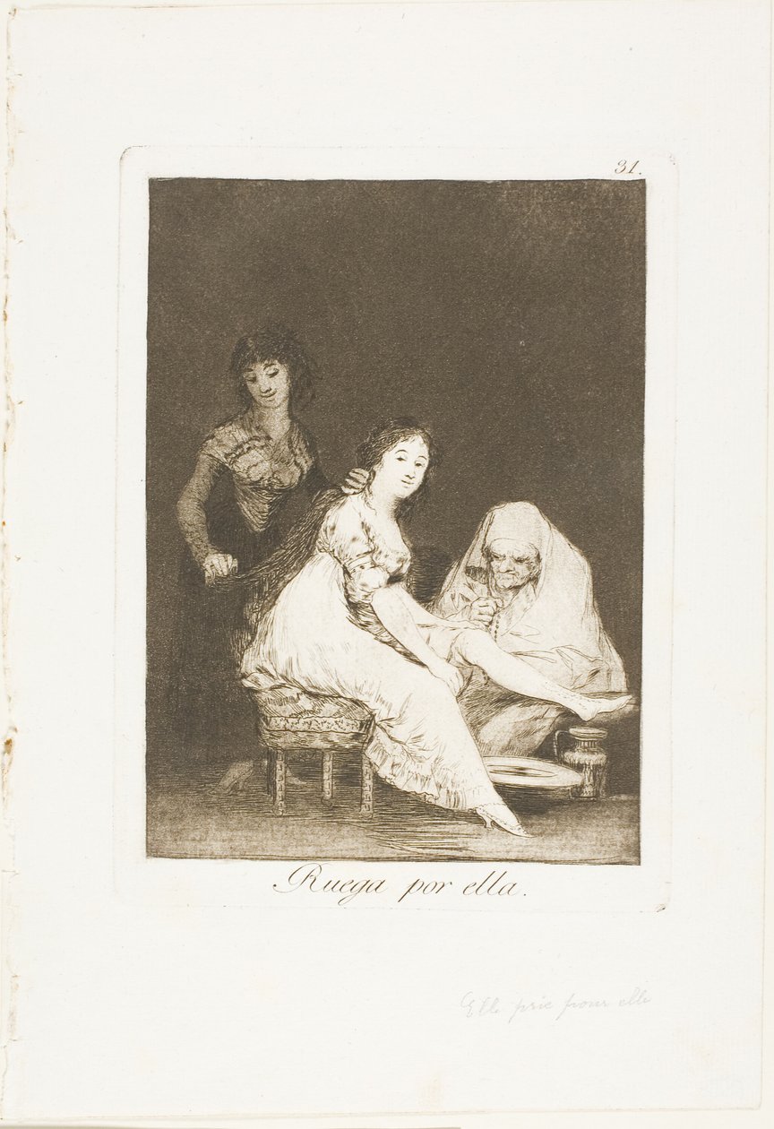 Imádkozik érte, 31. lemez Los Caprichosból alkotó: Francisco Jose de Goya y Lucientes