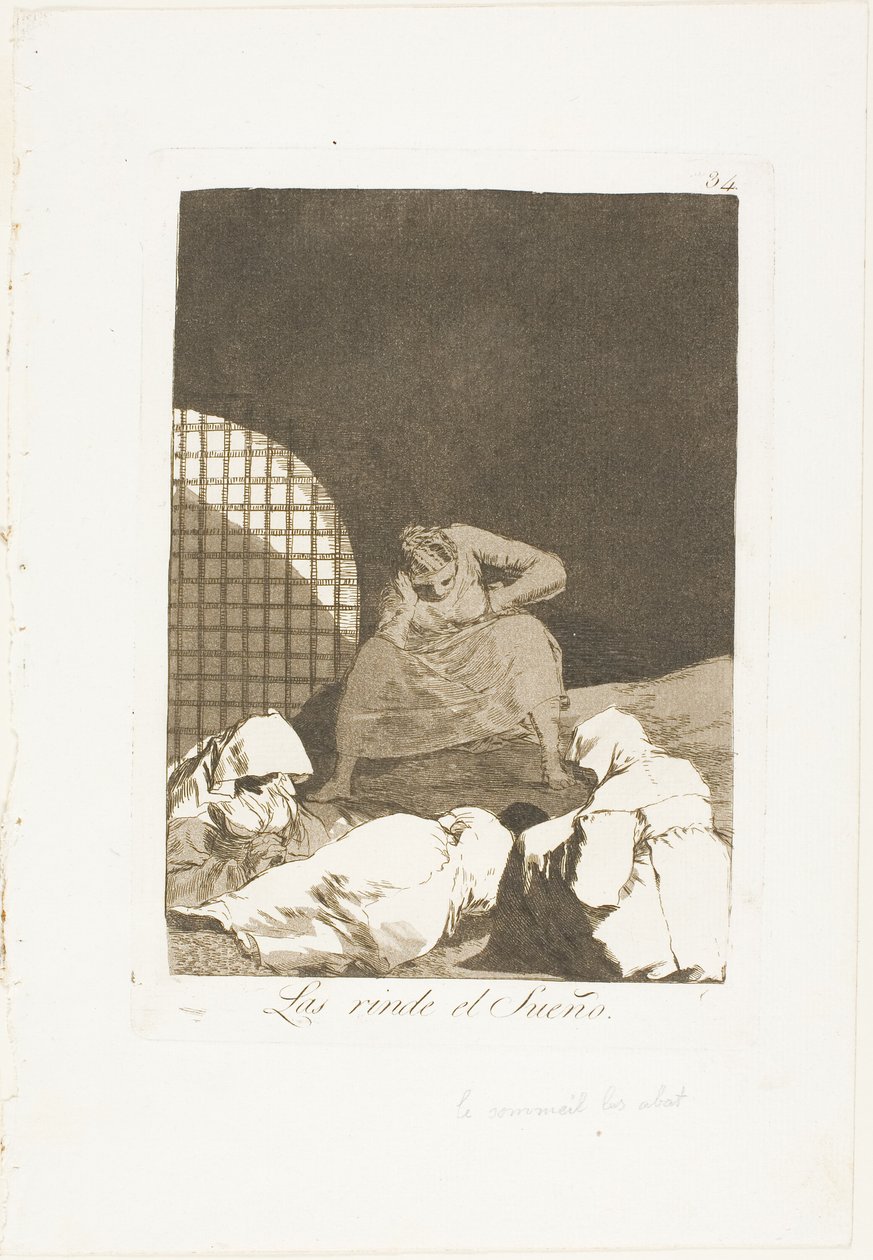 Sleep Overcomes Them, 34. lemez Los Caprichostól alkotó: Francisco Jose de Goya y Lucientes