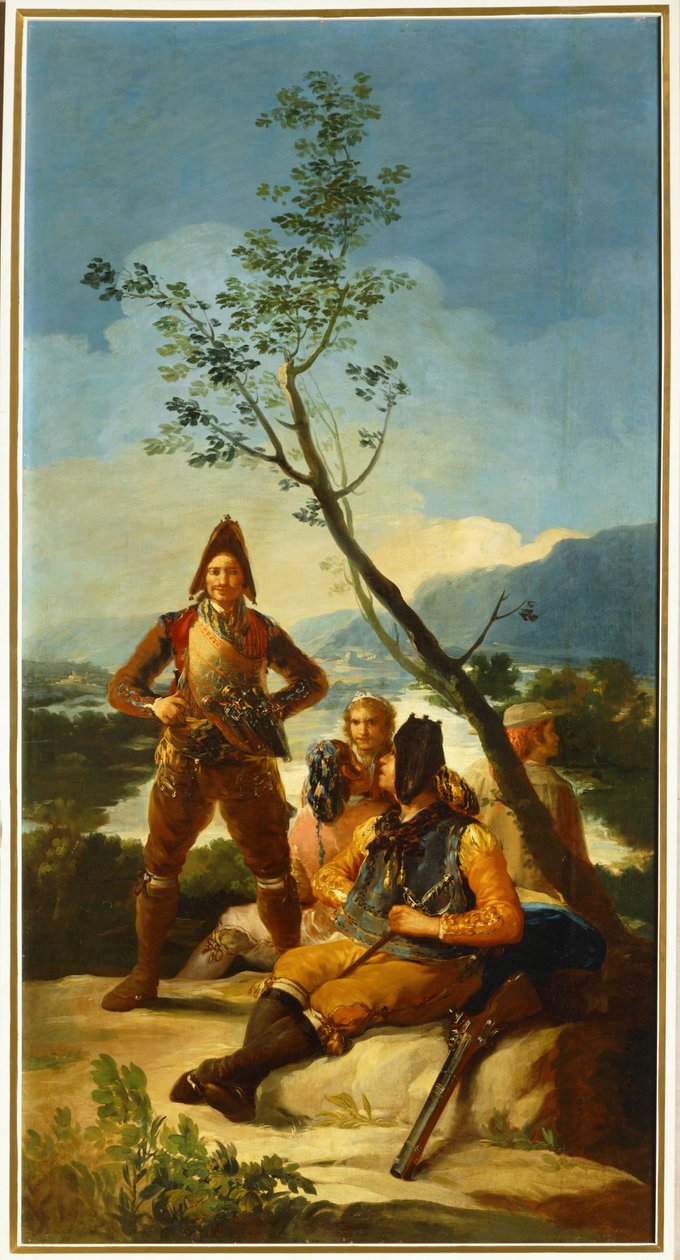 Katonák őrzik a dohánykereskedelemhez használt útvonalakat ... (festmény, vászon) alkotó: Francisco Jose de Goya y Lucientes