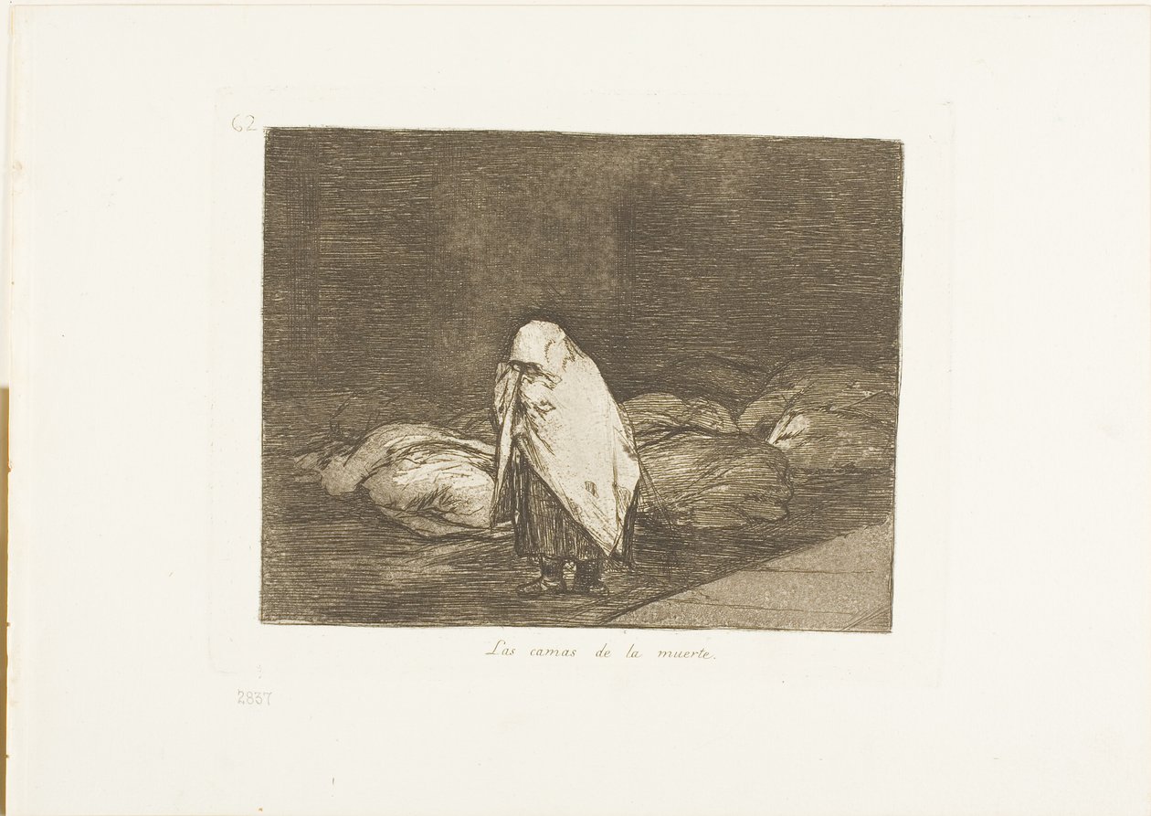The Beds of Death, 62. lemez a The Disasters of War-ból alkotó: Francisco Jose de Goya y Lucientes