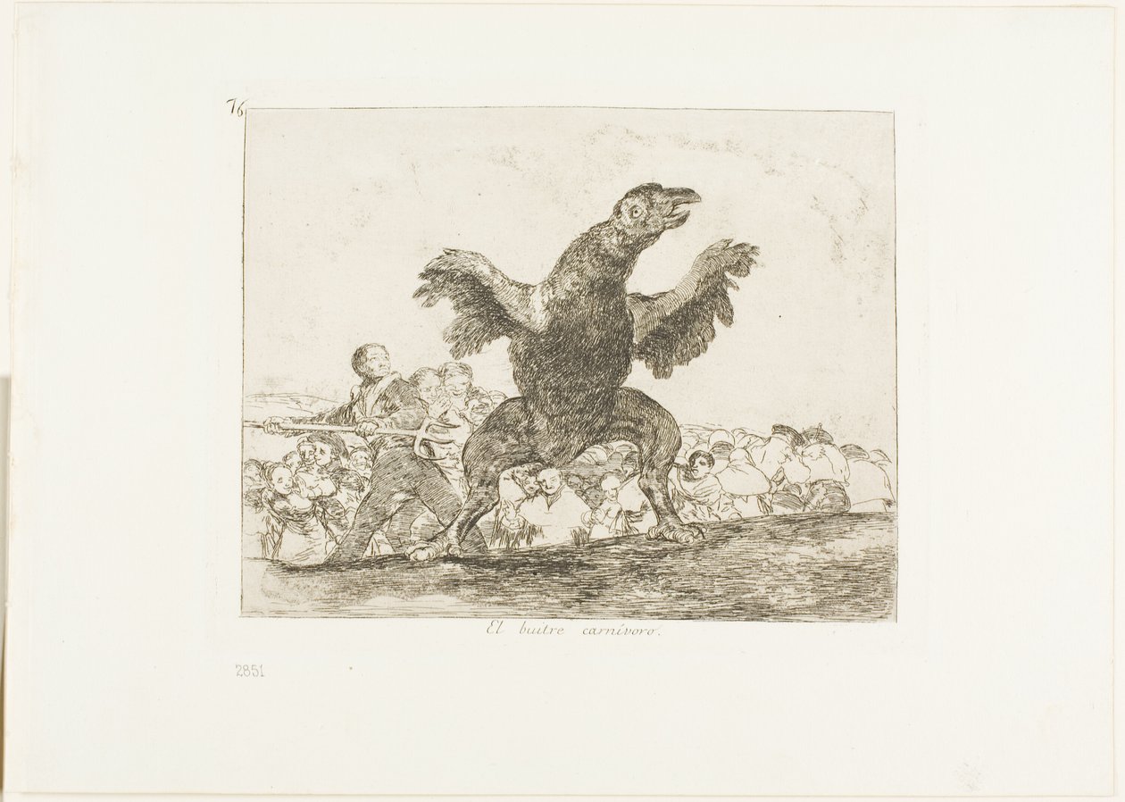 A húsevő keselyű, 76-os lemez a The Disasters of War-ból alkotó: Francisco Jose de Goya y Lucientes