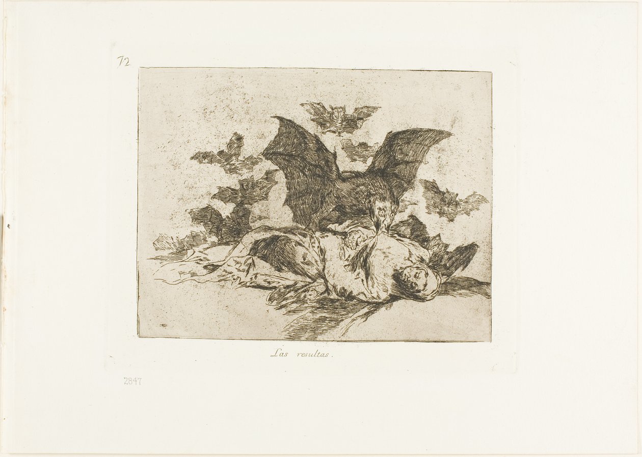 A következmények, a háború katasztrófáinak 72. lemeze alkotó: Francisco Jose de Goya y Lucientes