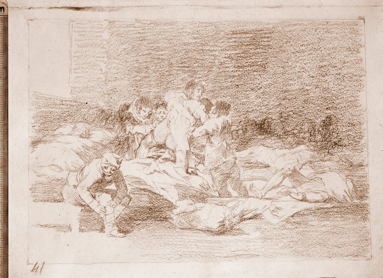 A háború katasztrófái: És ők is (előkészítő rajz alkotó: Francisco de Goya