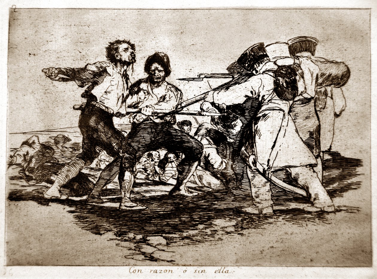 A háború katasztrófái: Con Razon o Sin Ella (Jó vagy rossz) alkotó: Francisco Jose de Goya y Lucientes