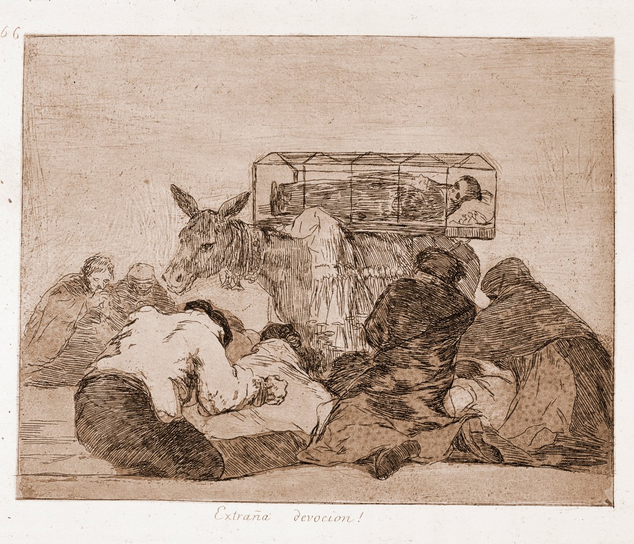 The Disasters of War: Furcsa áhítat (rézkarc az előkészítő rajzból alkotó: Francisco de Goya