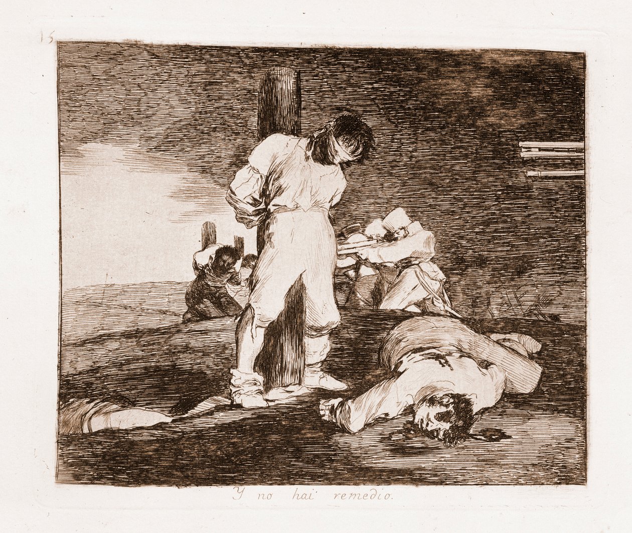A háború katasztrófái: Nincs remény (rézkarc az előkészítő rajzból alkotó: Francisco de Goya