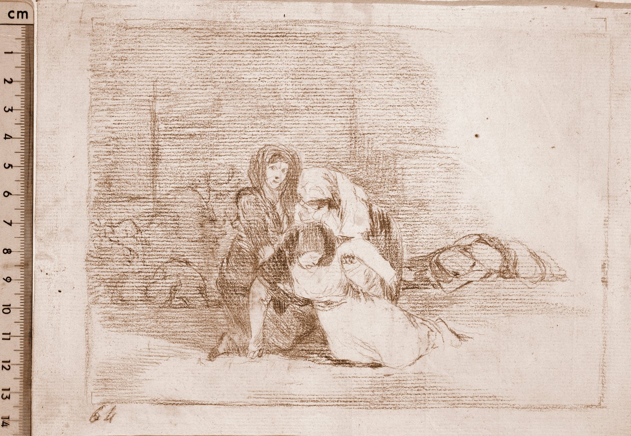 A háború katasztrófái: Nem érkeznek meg időben (előkészítő rajz alkotó: Francisco de Goya