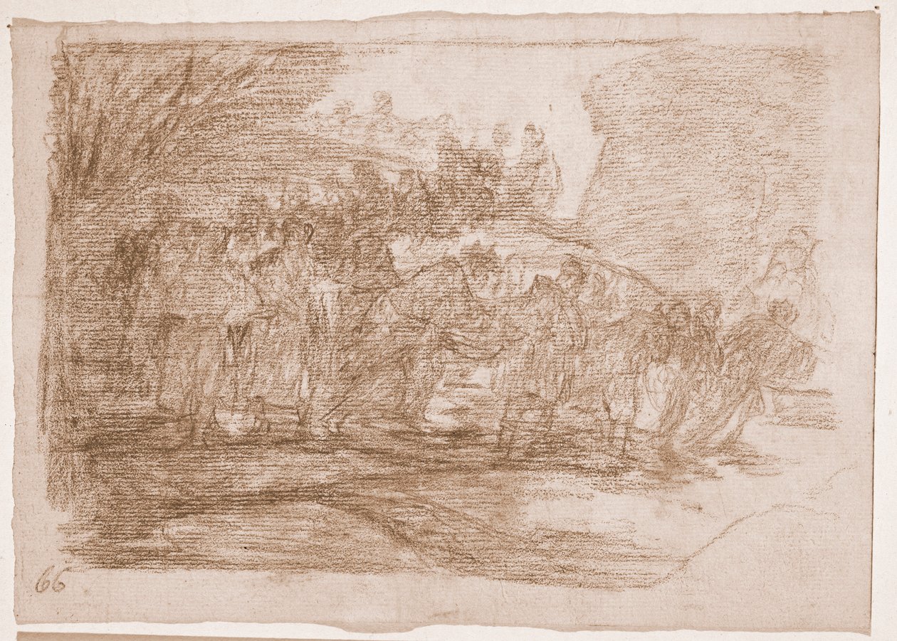 A háború katasztrófái: Nem ismerik az utat (előkészítő rajz alkotó: Francisco de Goya