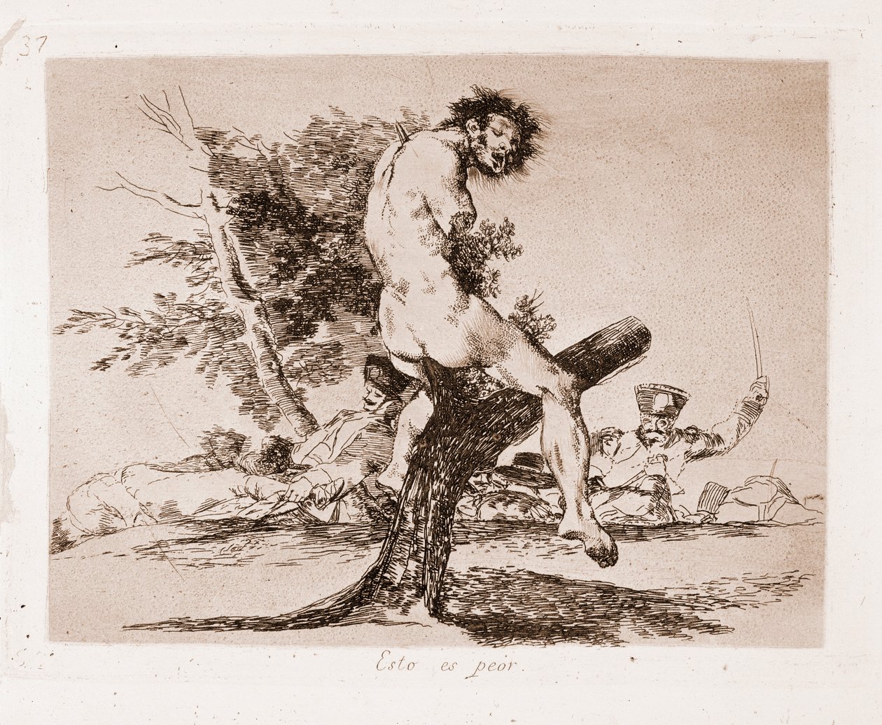 A háború katasztrófái: Ez még rosszabb (metszet az előkészítő rajzból alkotó: Francisco de Goya