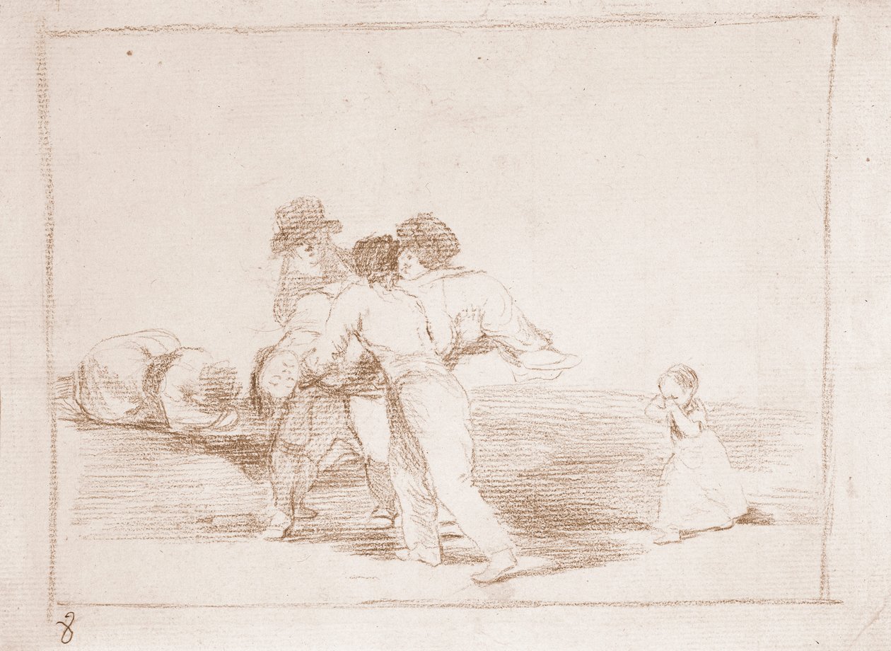 A háború katasztrófái: Boldogtalan anya (előkészítő rajz alkotó: Francisco de Goya