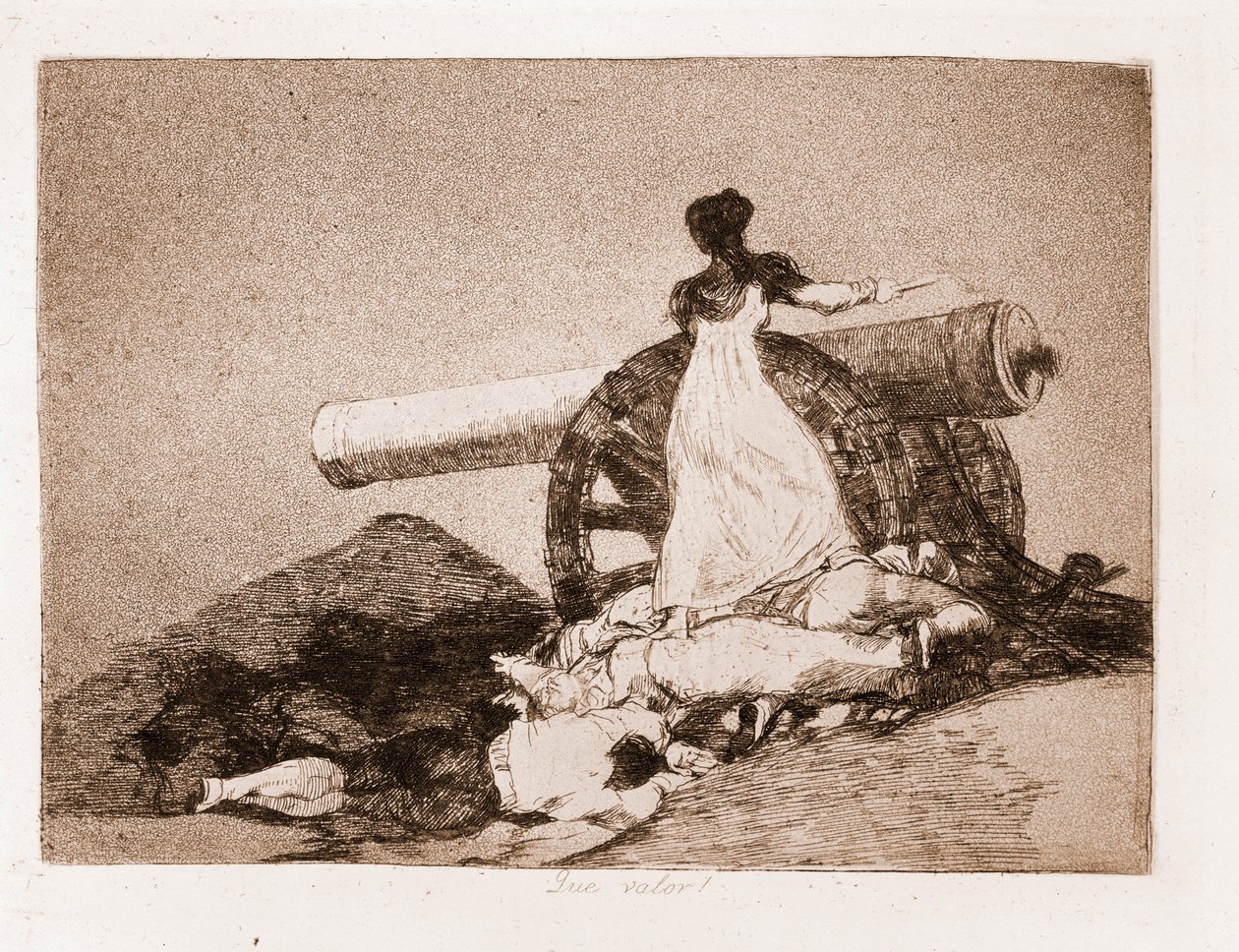 A háború katasztrófái: micsoda bátorság! (rézkarc előkészítő rajzból alkotó: Francisco de Goya