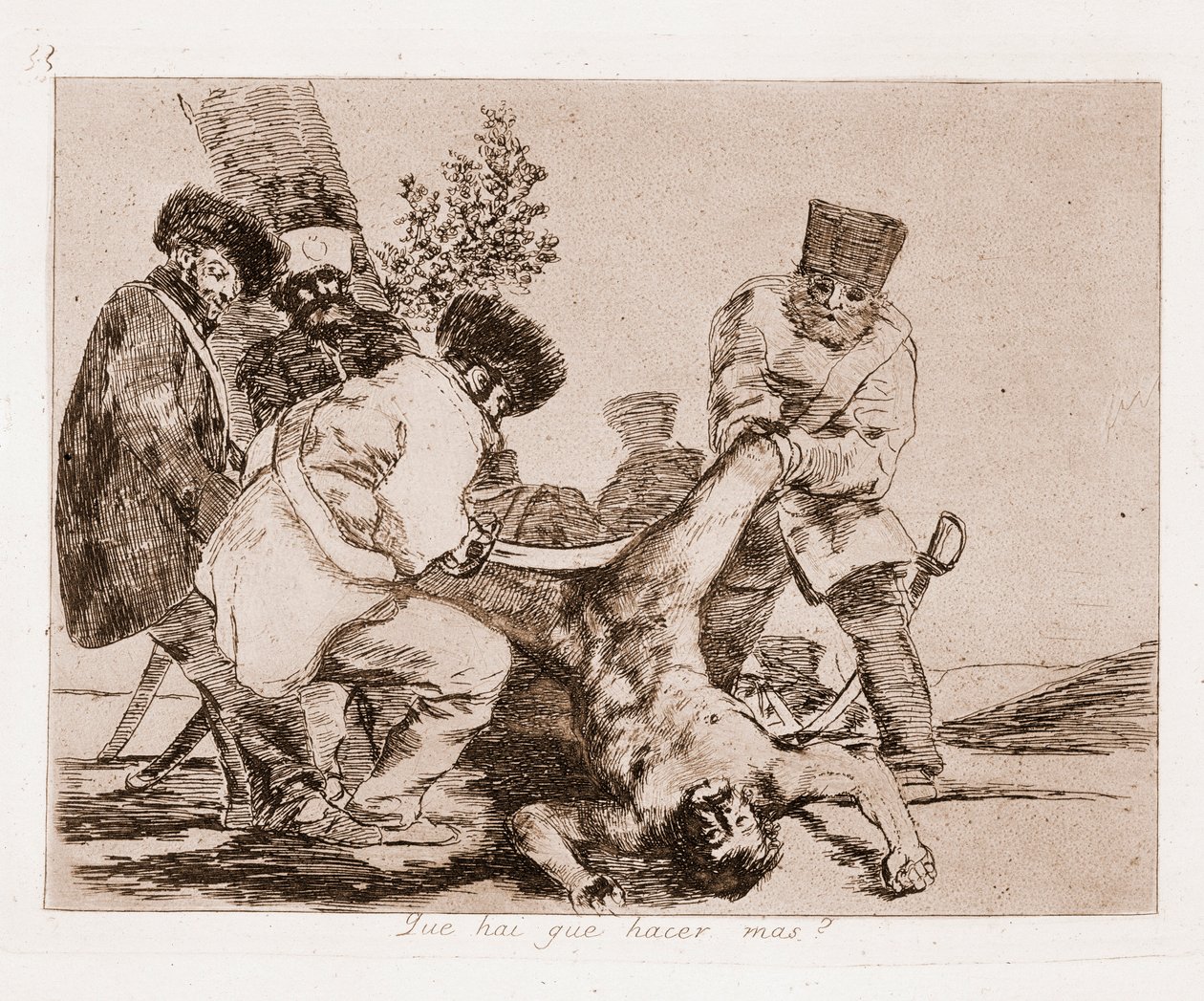 A háború katasztrófái: Mit tehetünk még? (Rajzás után gravírozás alkotó: Francisco de Goya