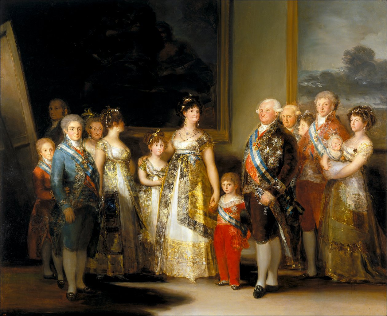 Spanyolország királya és királynője, IV. Károly és Maria Luisa, családjával alkotó: Francisco de Goya