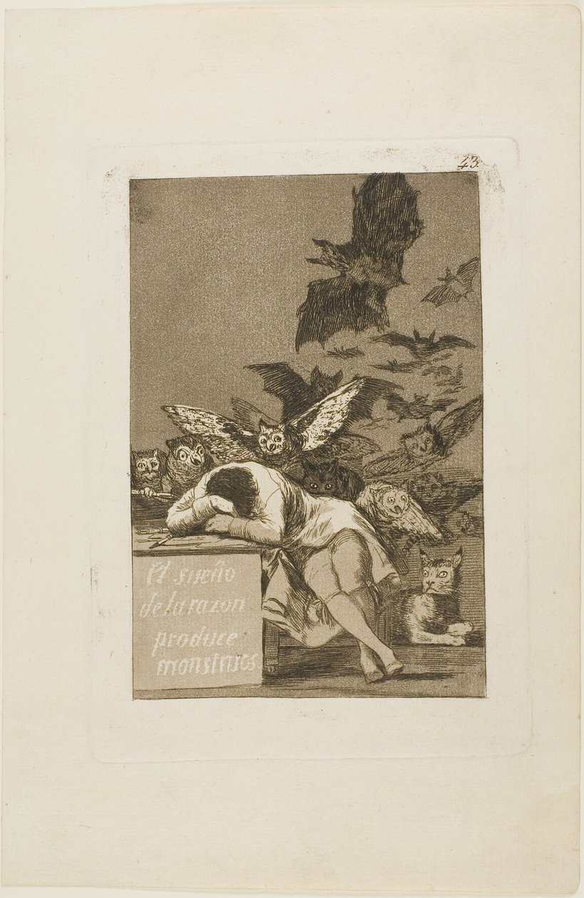 A The Sleep of Reason szörnyeket produkál, 43-as lemez Los Caprichosból alkotó: Francisco Jose de Goya y Lucientes