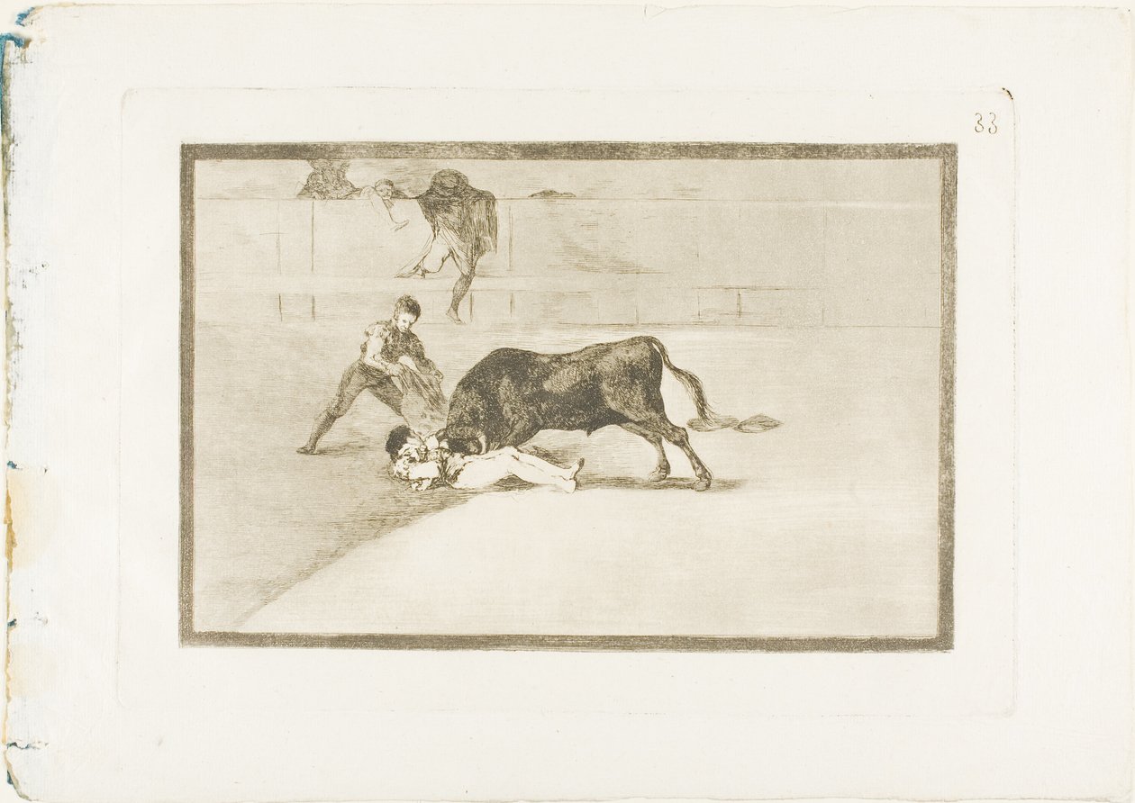 Pepe Illo szerencsétlen halála a ringben Madridban, 33. lemez a Bikaviadal művészetéből alkotó: Francisco Jose de Goya y Lucientes