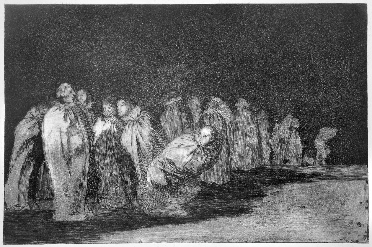 Zsákos férfiak, a „Példabeszédek” 8. táblája alkotó: Francisco Jose de Goya y Lucientes