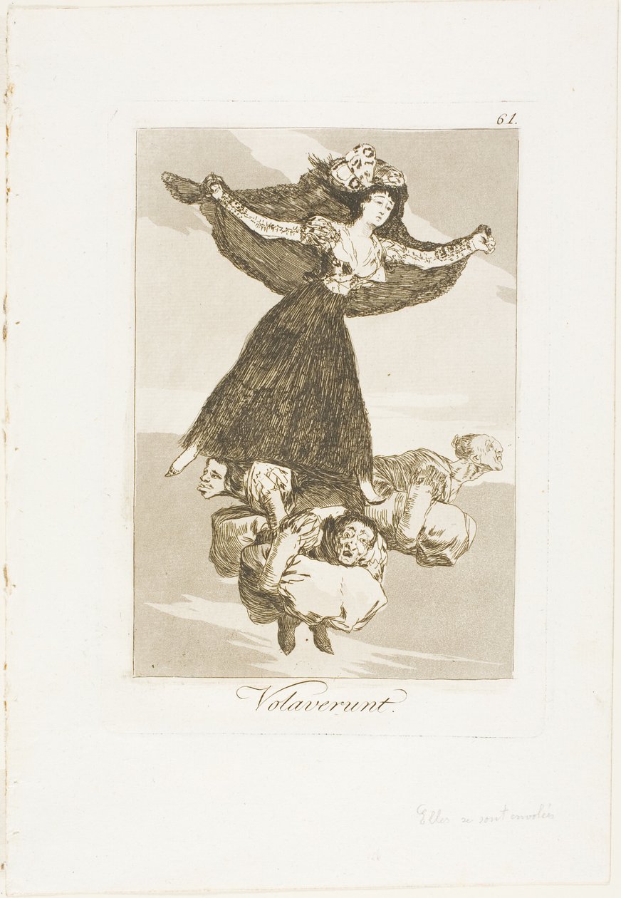 Repültek, 61-es lemez Los Caprichosból (Caprices) alkotó: Francisco Jose de Goya y Lucientes