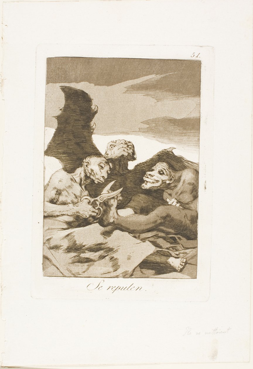 Ők feszesek fel, 51-es lemez Los Caprichosból alkotó: Francisco Jose de Goya y Lucientes