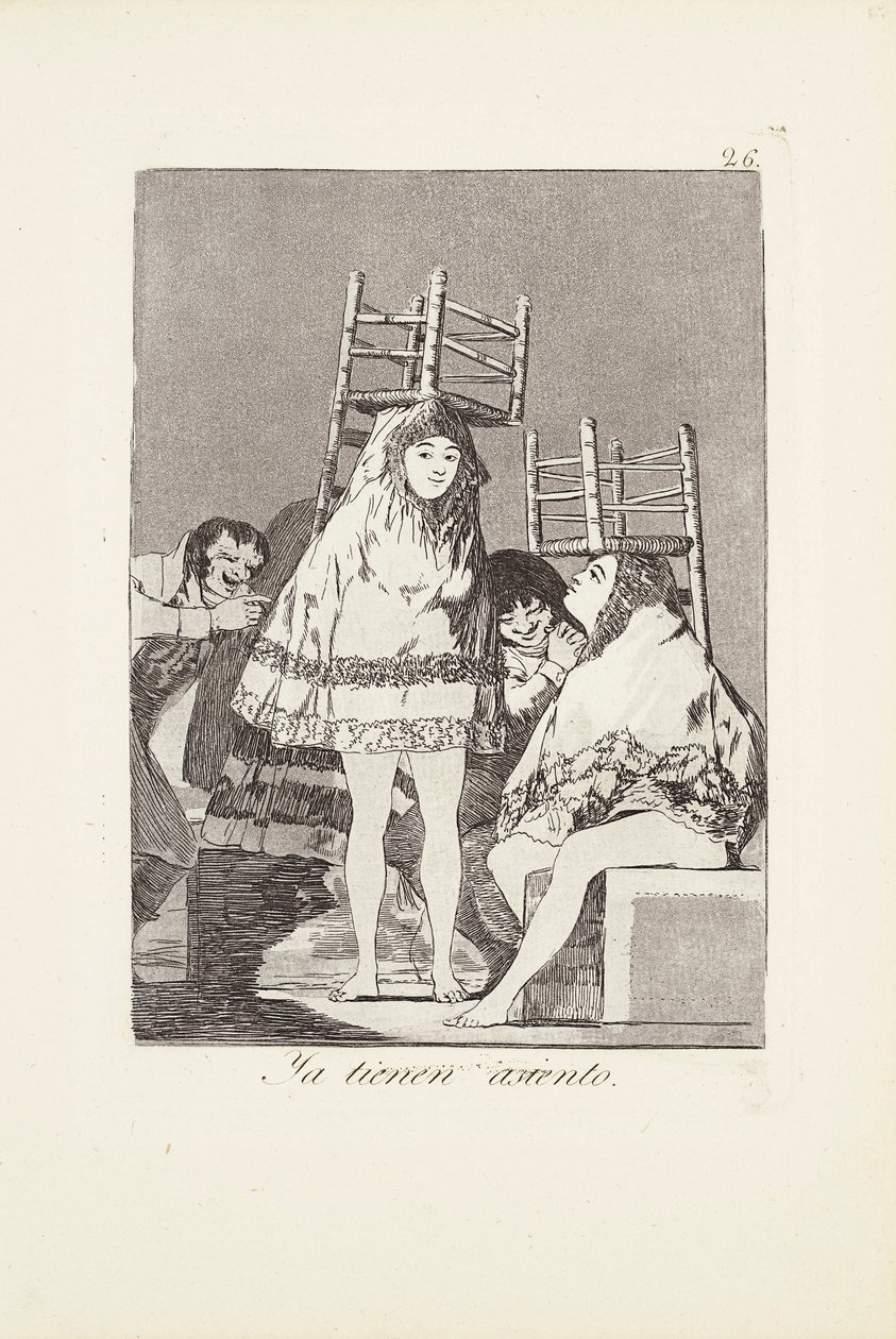 Már kapott helyet (Ya tienen asiento) 26. tábla innen: Los Caprichos alkotó: Francisco Jose de Goya y Lucientes
